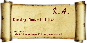 Kmety Amarillisz névjegykártya